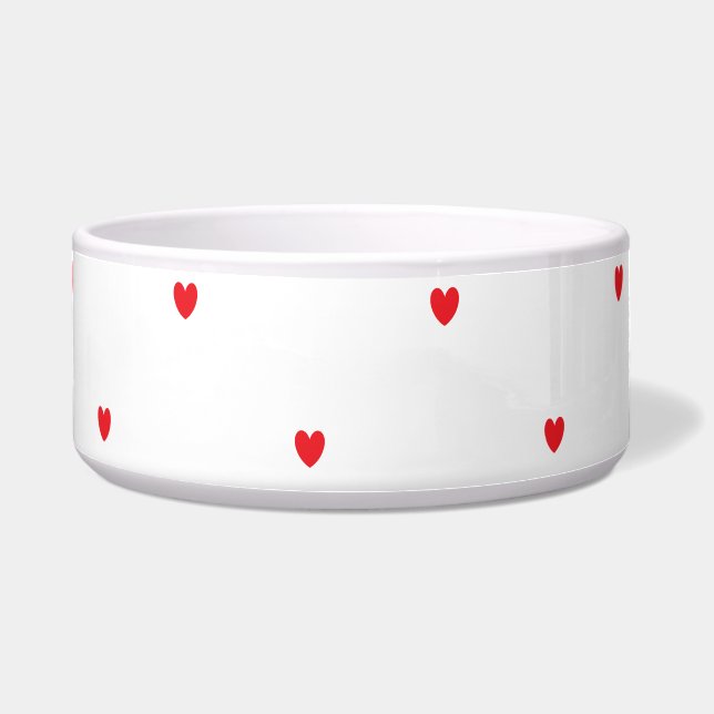 Cute Red Doodle Hearts White Classy Elegant Cool Bowl (Front)