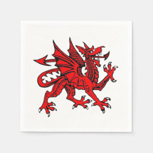 Cute Red Dragon Paper Napkins