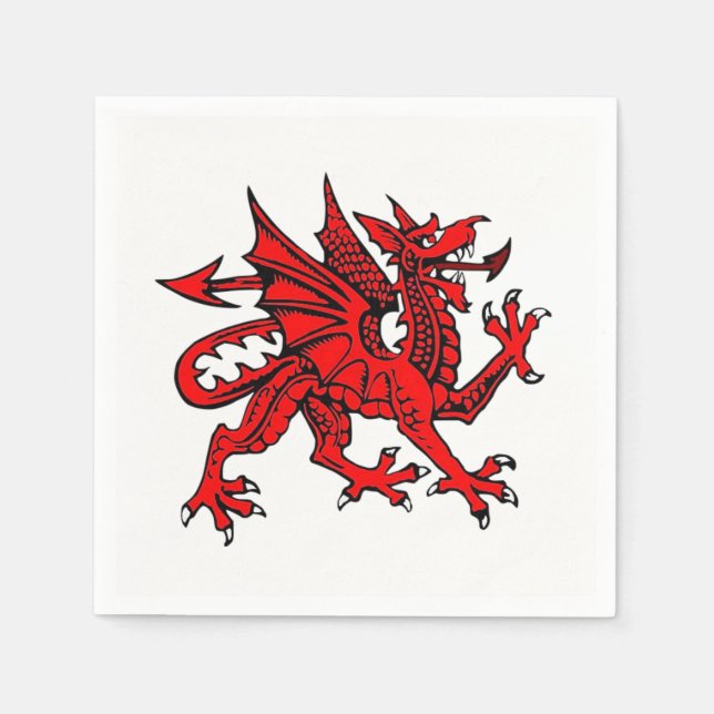 Cute Red Dragon Paper Napkins (Front)