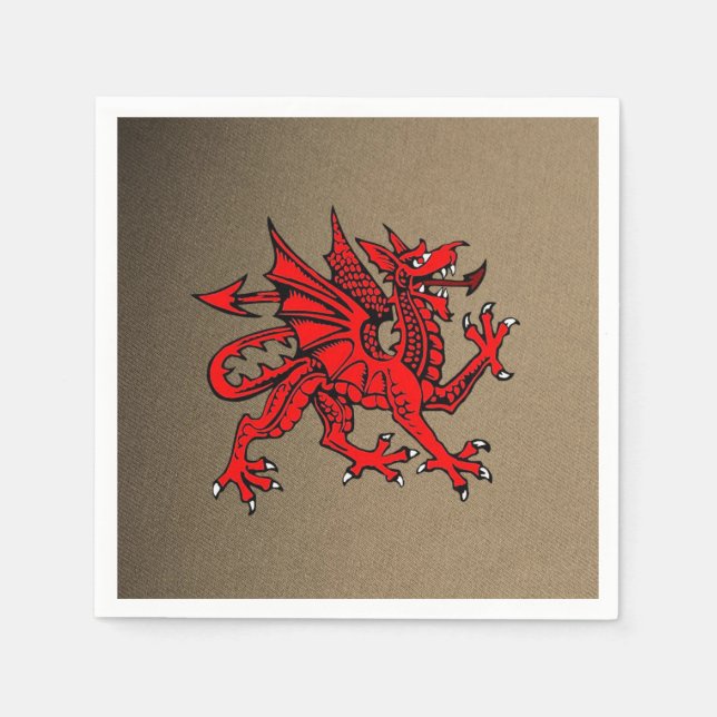 Cute Red Dragon Paper Napkins (Front)