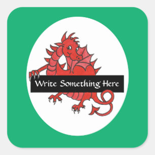 Cute Red Dragon Sheet of Stickers to Personalize