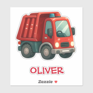 Cute Red Dump Truck Sticker