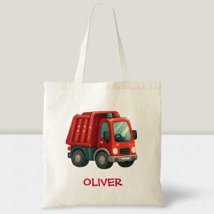 Cute Red Dump Truck Tote Bag