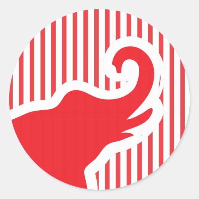 cute Red elephant stickers. Classic Round Sticker (Front)