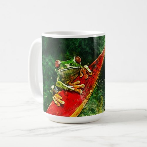 Cute Red Eyed Costa Rica Tree Frog Artistic Coffee Mug