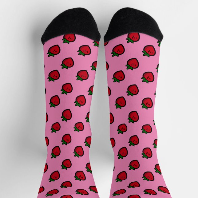 Cute Red Favorite Cartoon Strawberries Socks (Top)