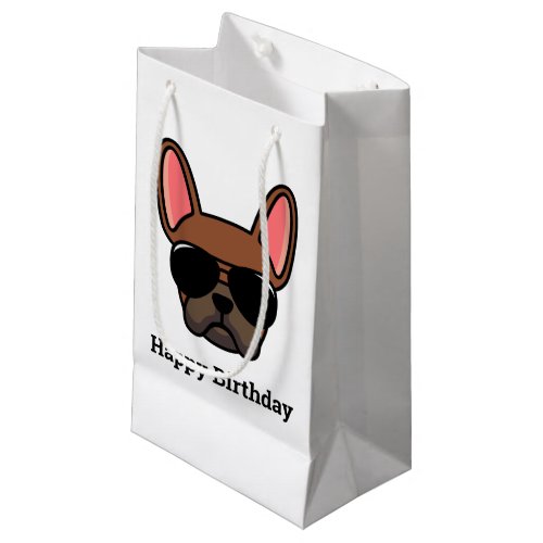 Cute Red Fawn French Bulldog Face Small Gift Bag