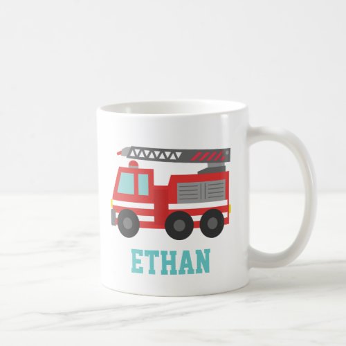 Cute Red Fire Truck for Little Fire fighters Coffee Mug