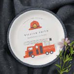 Cute Red Firetruck Engine Kids Any Age Birthday Paper Plates<br><div class="desc">A Fun Cute Boys FIRE TRUCK THEME BIRTHDAY Collection.- it's an Elegant Simple Minimal sketchy Illustration of red fire truck with fireman hat, perfect for your little ones birthday party. It’s very easy to customize, with your personal details. If you need any other matching product or customization, kindly message via...</div>