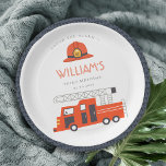 Cute Red Firetruck Engine Kids Any Age Birthday Paper Plates<br><div class="desc">A Fun Cute Boys FIRE TRUCK THEME BIRTHDAY Collection.- it's an Elegant Simple Minimal sketchy Illustration of red fire truck with fireman hat, perfect for your little ones birthday party. It’s very easy to customize, with your personal details. If you need any other matching product or customization, kindly message via...</div>