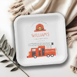 Cute Red Firetruck Engine Kids Any Age Birthday Paper Plates<br><div class="desc">A Fun Cute Boys FIRE TRUCK THEME BIRTHDAY Collection.- it's an Elegant Simple Minimal sketchy Illustration of red fire truck with fireman hat, perfect for your little ones birthday party. It’s very easy to customize, with your personal details. If you need any other matching product or customization, kindly message via...</div>
