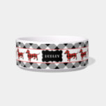 Cute Red Flannel Dachshund Doxie Dogs Bowl<br><div class="desc">Cute buffalo plaid / red flannel / scottish tartan dachshunds,  doxie dogs.</div>