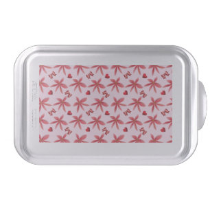 Cute Red Floral Heart Pattern Seamless Girly  Cake Pan