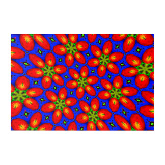 Cute Red Floral Pattern Acrylic Print
