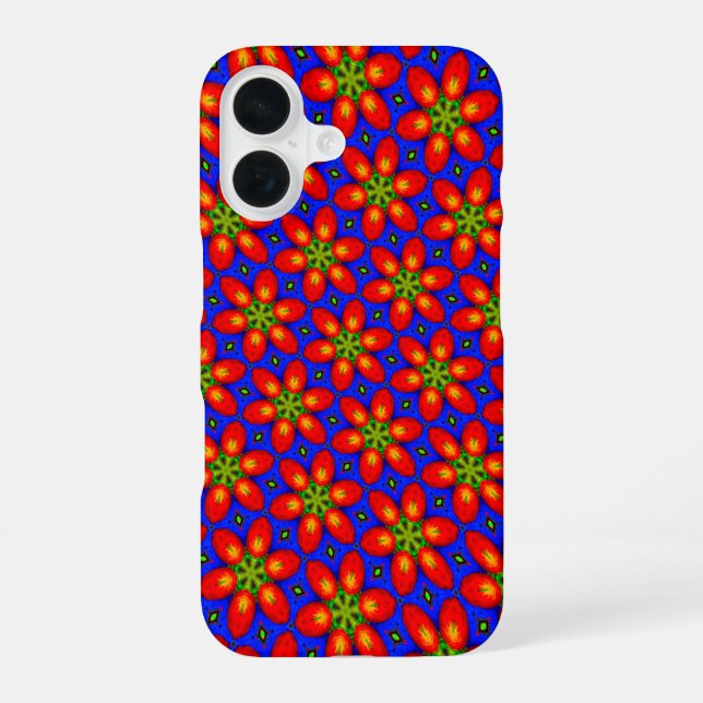 Cute Red Floral Pattern iPhone Case (Back)