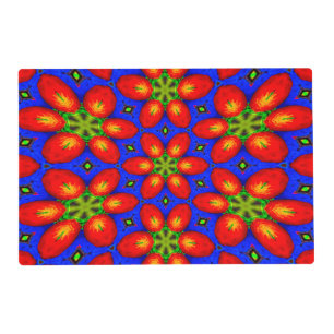 Cute Red Floral Pattern Placemat