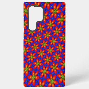 Cute Red Floral Pattern Samsung Galaxy S22 Ultra Case