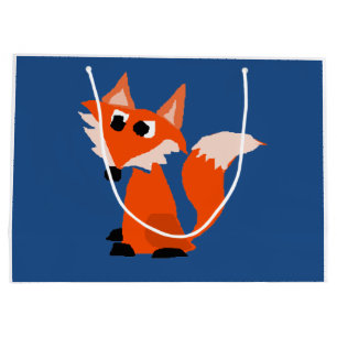 Cute Red Fox Cartoon Large Gift Bag