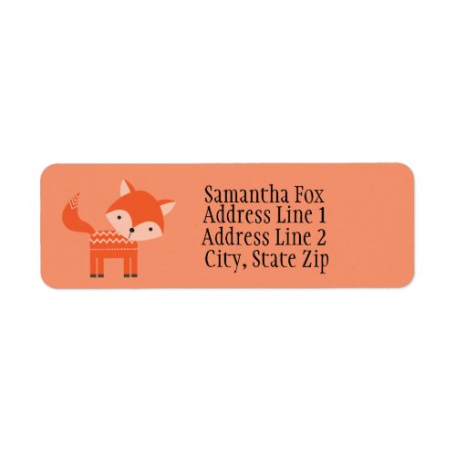 Cute Red Fox Custom Return Address Labels