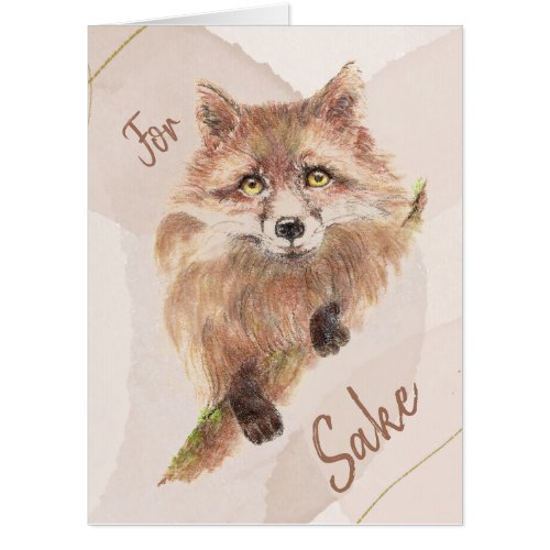 Cute Red Fox Funny For Foxs Sake Quote   Card
