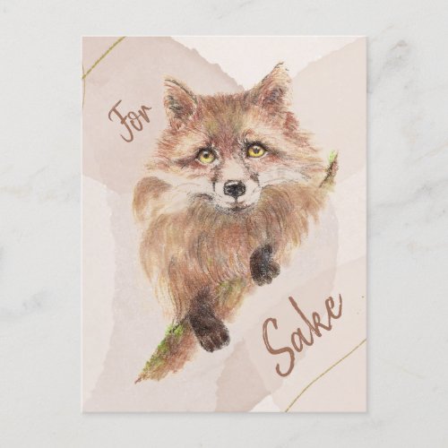 Cute Red Fox Funny For Foxs Sake Quote  T_Shirt Postcard