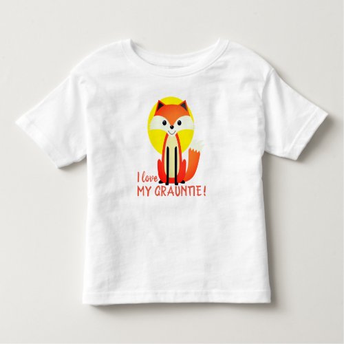 Cute Red Fox I love my Grauntie    Toddler T_shirt