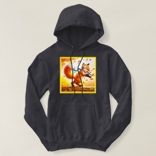 Cute Red Fox in Fall Season Painting. Buy Now Hoodie