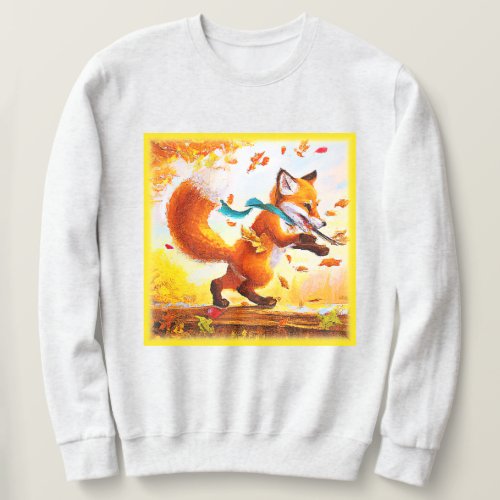 Cute Red Fox in Fall Season Painting Buy Now Sweatshirt