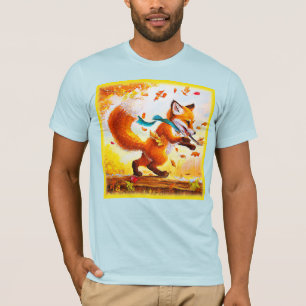 Cute Red Fox in Fall Season Painting. Buy Now T-Shirt