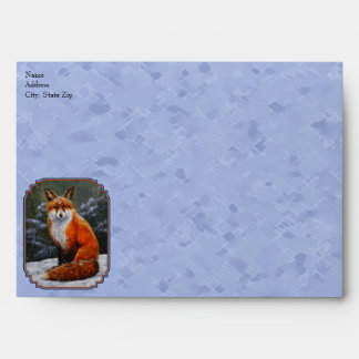 Cute Red Fox in Winter Snow Envelope