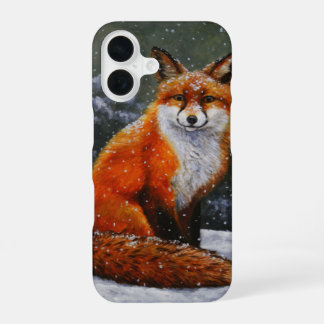 Cute Red Fox in Winter Snow iPhone 16 Case