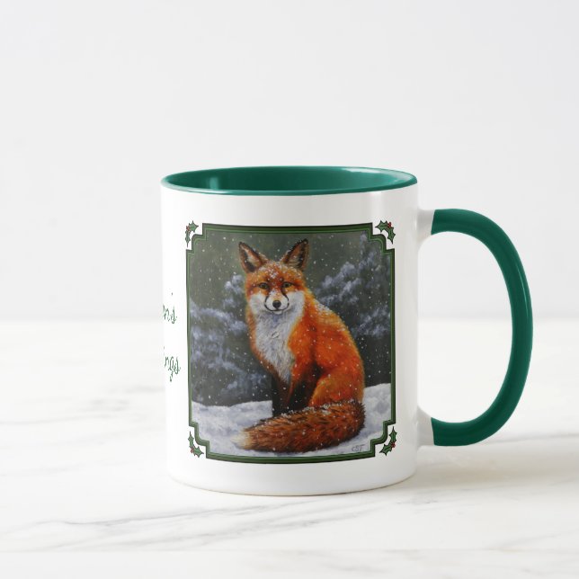 Cute Red Fox in Winter Snow Mug (Right)