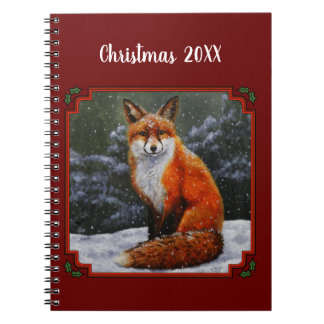 Cute Red Fox in Winter Snow Notebook