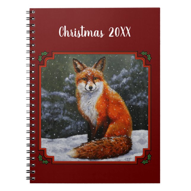 Cute Red Fox in Winter Snow Notebook (Front)