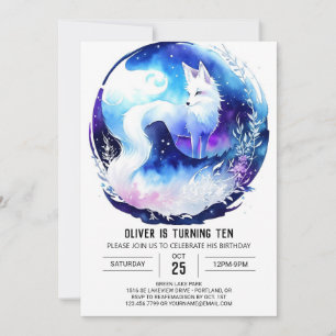 Cute Red Fox Into the Woods Birthday Invitation