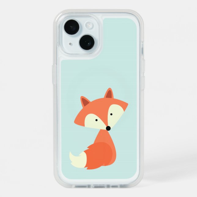 Cute Red Fox iPhone 15 Case (Back (Blue))