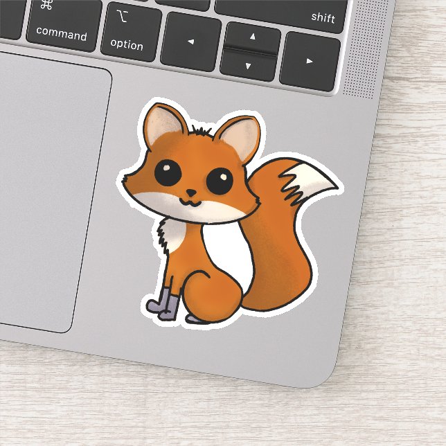 Cute Red Fox Kawaii Style Sticker (Detail)