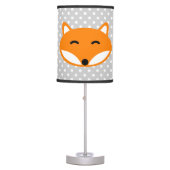 Cute red fox kids lamp with grey white polka dots (Front)