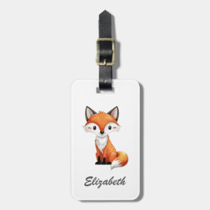 Cute Red Fox Personalized Kid's Luggage Tag
