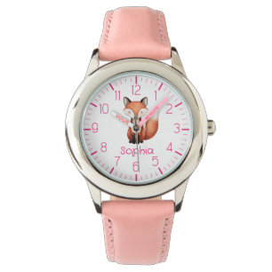 Cute Red Fox Personalized Kid's Watch