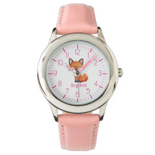 Cute Red Fox Personalized Kid's Watch