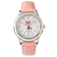 Cute Red Fox Personalized Kid's Watch   