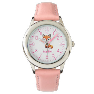 Cute Red Fox Personalized Kid's Watch