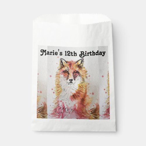 Cute Red Fox pet Animal Party Favor Bags