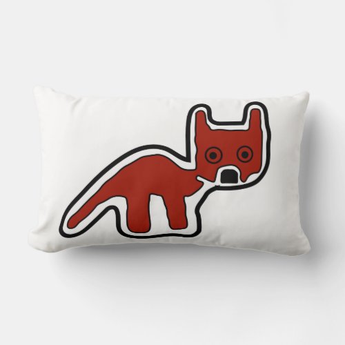 Cute Red Fox Petroglyph Ancient Animals Lumbar Pillow