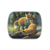 Cute Red Fox Pups Playing Candy Tin (Top)