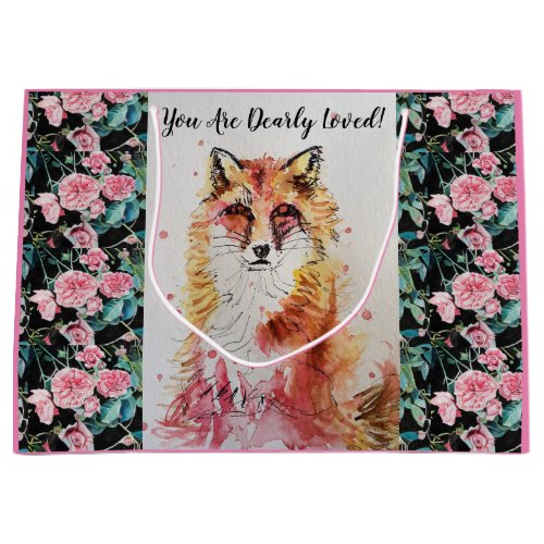 Cute Red Fox  Roses You Are Dearly Loved Gift Bag