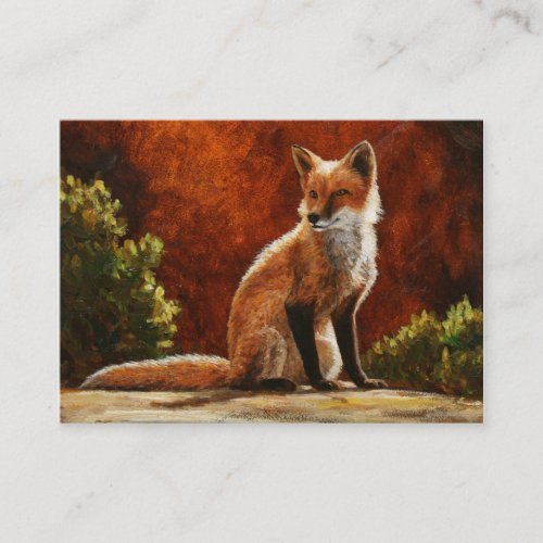 Cute Red Fox Sitting In The Sun Business Card