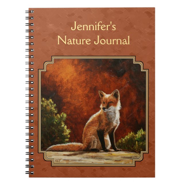 Cute Red Fox Sitting In The Sun Notebook (Front)