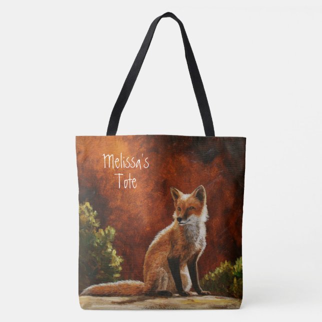 Cute Red Fox Sitting In The Sun Tote Bag (Front)